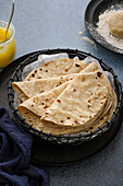Stapel indischer Roti (Chapati)