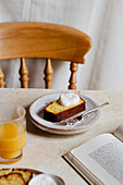Semolina, coconut and orange marmalade loaf cake with yoghurt