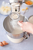 Mixing ingredients in a food processor