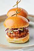 Fried southern chicken, maple-mustard glaze, coleslaw, sriracha mayo, buttermilk bun