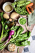 Minestrone Genovese (vegetable soup with basil pesto)