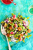 Arugula Fig Salad with Fig Feta Vinaigrette