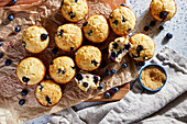 Blueberry Muffins on Parchment Paper
