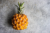 Top view of Fresh organic ripe pineapple