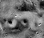 Plateau above Nobile crater near lunar South Pole, satellite image