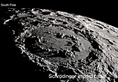 Lunar South Pole and Schrodinger Basin, satellite image