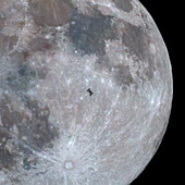 ISS in front of the Moon