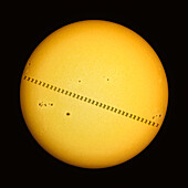 ISS movement across the Sun, composite image