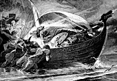 Viking funeral, illustration