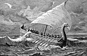 Ancient Greek merchant ship, illustration