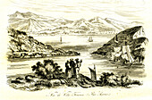 Vila Franca do Campo, Azores, 19th century illustration