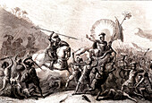 Battle of Otumba, 19th century illustration