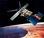 ERS-2 satellite in Earth orbit, illustration