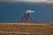 Storm clouds blowing off Shiprock, New Mexico, USA