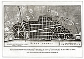 Wren's plan after the great fire, illustration