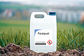 Container of paraquat herbicide