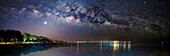 Sea beach at night with Milky Way