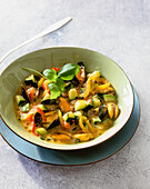 Italian vegetable soup with mussels