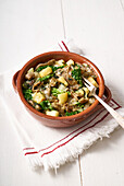 Pizzoccheri with cheese, potatoes, savoy cabbage and Valtellina cheese