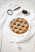 Blueberry pie with pastry lattice