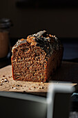 Freshly baked wholemeal bread with seeds