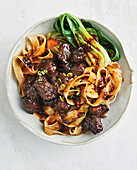 Taiwanese beef curry with noodles in the slow cooker