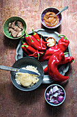 Ingredients for fruity chilli sauce
