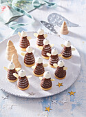 Christmas beehive petit fours with nuts and liqueur cream