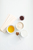 Ingredients for golden syrup custard tart