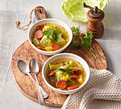 Cabbage soup with chorizo and potatoes