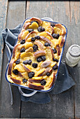 Pineapple and poppy seed casserole with yeast plait