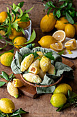 Lemon biscuits with lemon marmalade filling