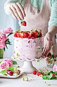 Strawberry cake with mousse