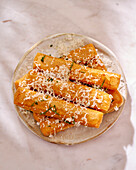 Baked panisse with parmesan and herbs (chickpea fries)