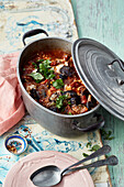 Aubergine curry with tamarind and coconut yoghurt