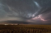 Supercell thunderstorm and lightning, New Mexico, USA