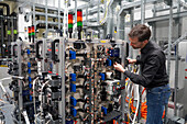 Airbus engineer working on hydrogen fuel cell
