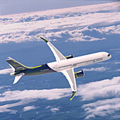 Hydrogen-powered commercial aircraft, illustration