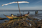 Fisherman rowing ashore, Kenya