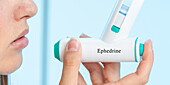 Ephedrine medical inhaler, conceptual image