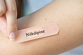 Nifedipine dermal patch, conceptual image