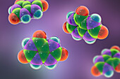 Uric acid molecule, illustration