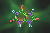 Uric acid molecule, illustration