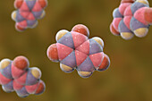 Uric acid molecule, illustration