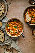 Butter bean stew, vegan stew, vegan recipe, butter beans, butter bean curry, comfort recipe, comfort stew, stew with rustic bread, butter curry with artisan bread