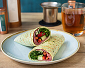 Wrap with Asian BBQ and vegetable filling