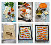 Bake Easter carrot puff pastry biscuits with parsley