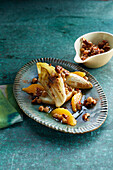 Oven chicory with orange dressing and chickpeas