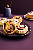 Blueberry buns with tonka bean and woodruff