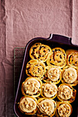 Peanut Rolls with peanut cream topping